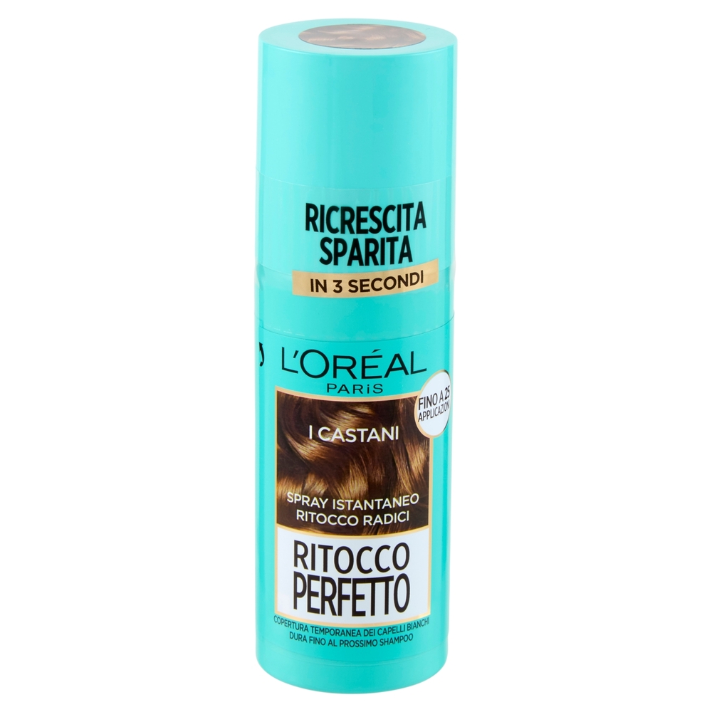 L'Oréal Paris Ritocco Perfetto, Spray Istantaneo Correttore per Radici, Castano, 75 ml